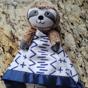 Cloud Island Sloth Baby Security Blanket White Blue Lovey Soft Snuggle Boys B3